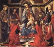 The Madonna and Child Enthroned,with SS.Mary Magdalen,Catherine of Alexandria,John the Baptist,Francis,and Cosmas and Damian Sandro Botticelli